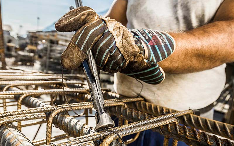 Baustahlarbeit auf Baustelle